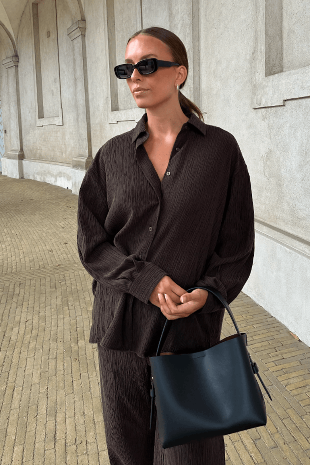 Second Female Vesker Leata Leather Bag Black