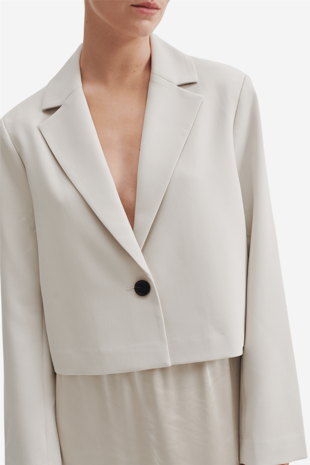 Second Female Yttertøy Evie Cropped Blazer Pumice Stone