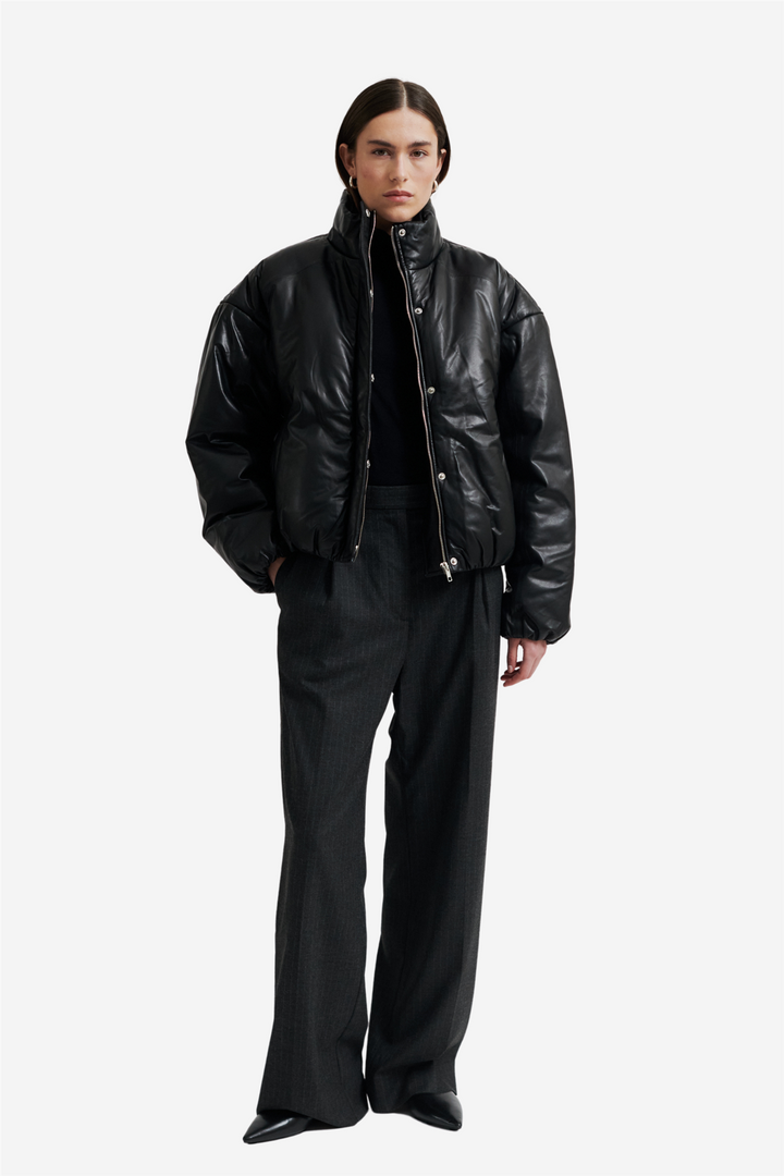 Second Female Yttertøy Harlow Leather Bomber Jacket Black
