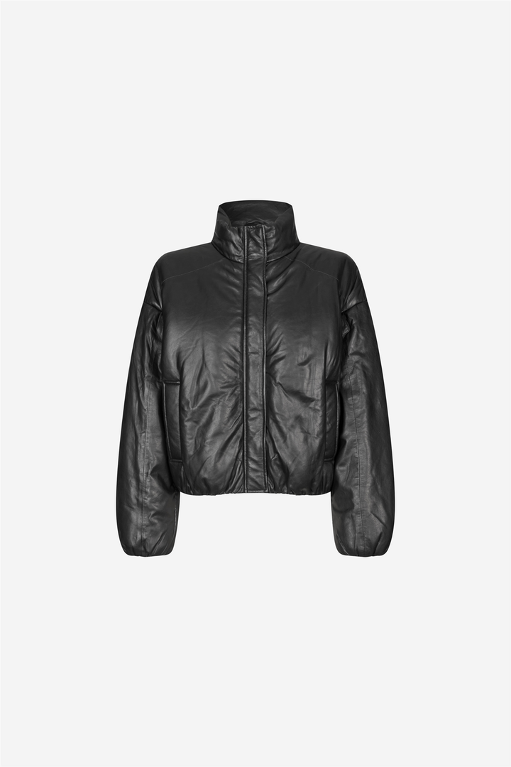 Second Female Yttertøy Harlow Leather Bomber Jacket Black