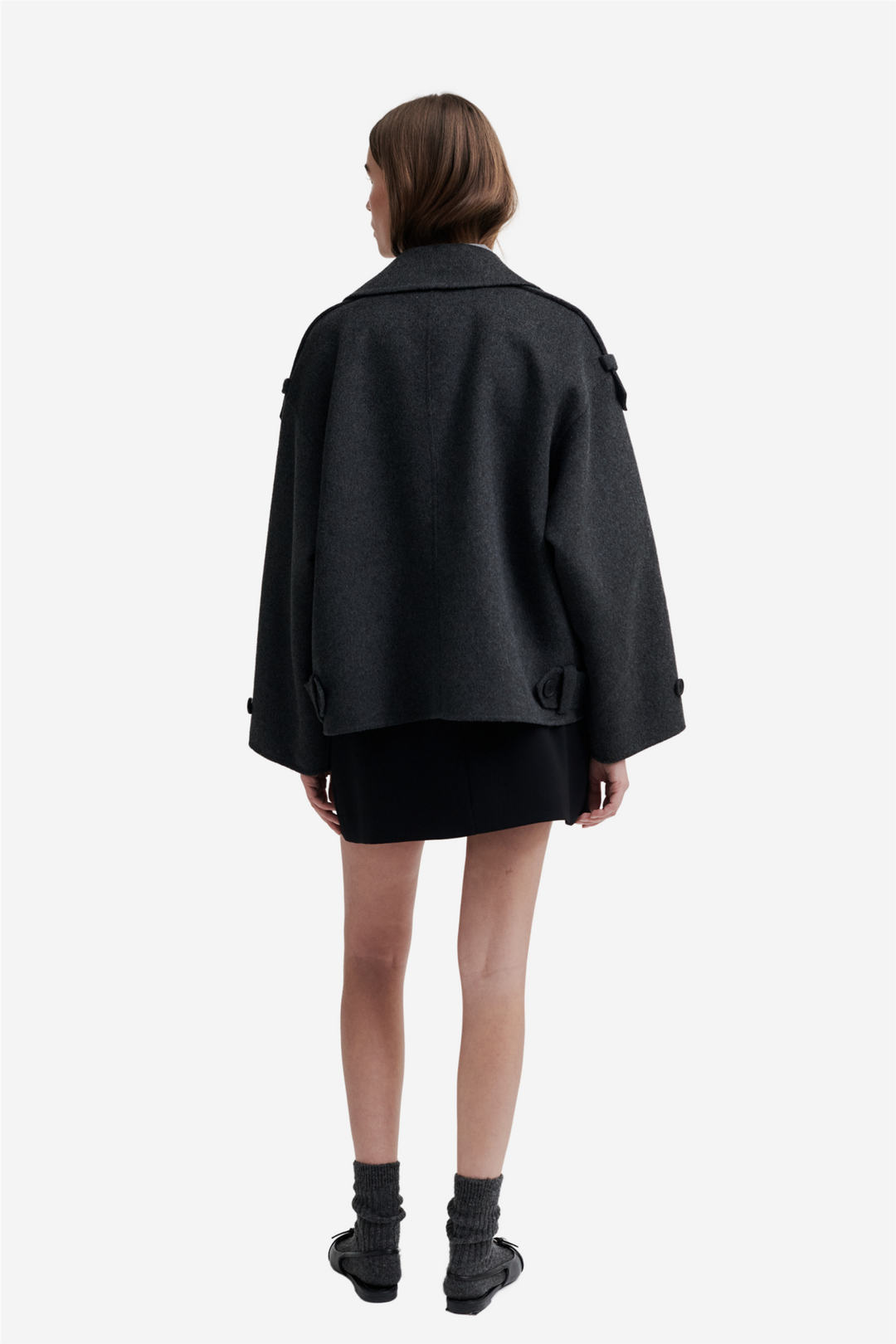 Second Female Yttertøy Walance Short Jacket Dark Grey Melange