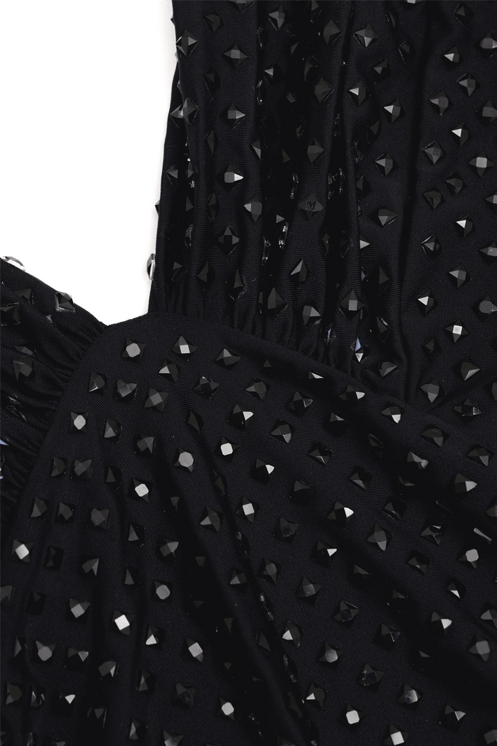 Self Portrait Kjoler & jumpsuits Black Jersey Rhinestone Mini Dress