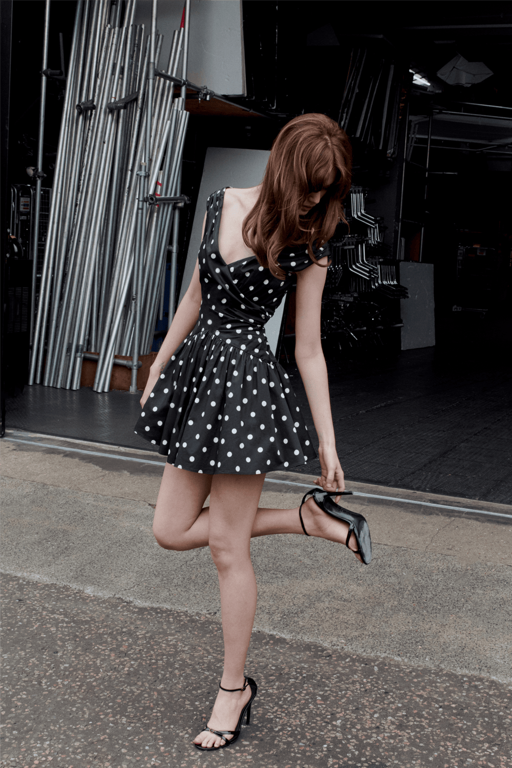 Self-Portrait Kjoler & jumpsuits Black Polka Dot Cotton Mini Dress