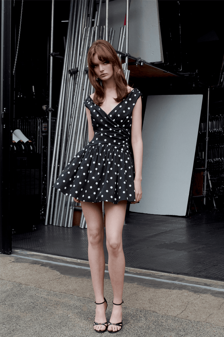 Self-Portrait Kjoler & jumpsuits Black Polka Dot Cotton Mini Dress