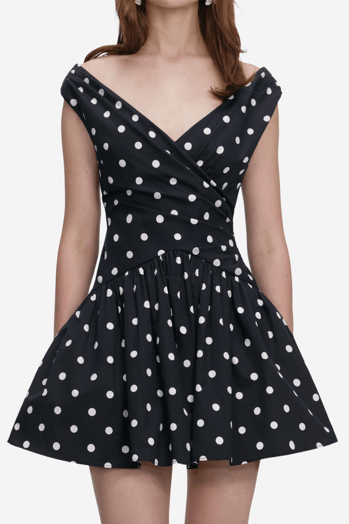 Self-Portrait Kjoler & jumpsuits Black Polka Dot Cotton Mini Dress
