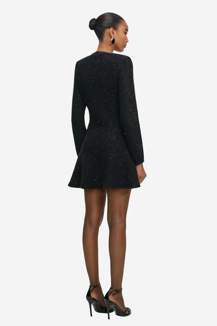Self-Portrait Kjoler & jumpsuits Black Sequin Knit Mini Dress