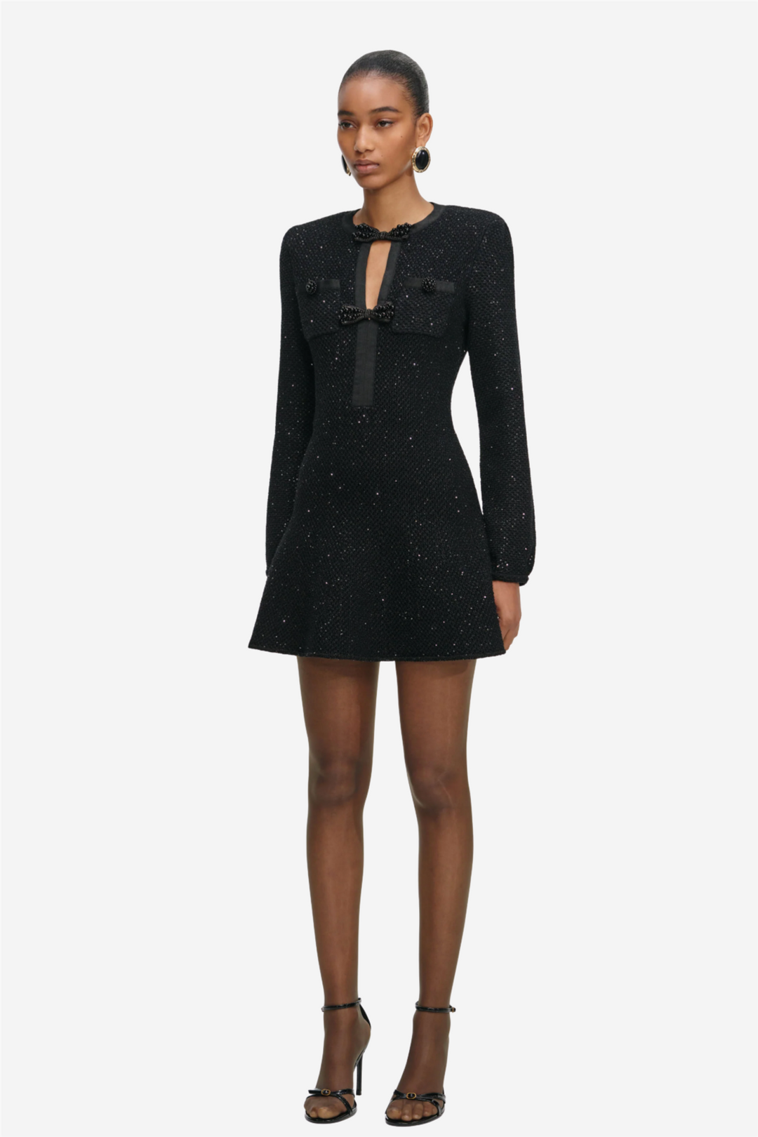 Self-Portrait Kjoler & jumpsuits Black Sequin Knit Mini Dress