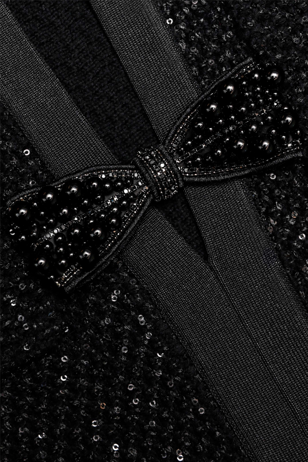 Self-Portrait Kjoler & jumpsuits Black Sequin Knit Mini Dress