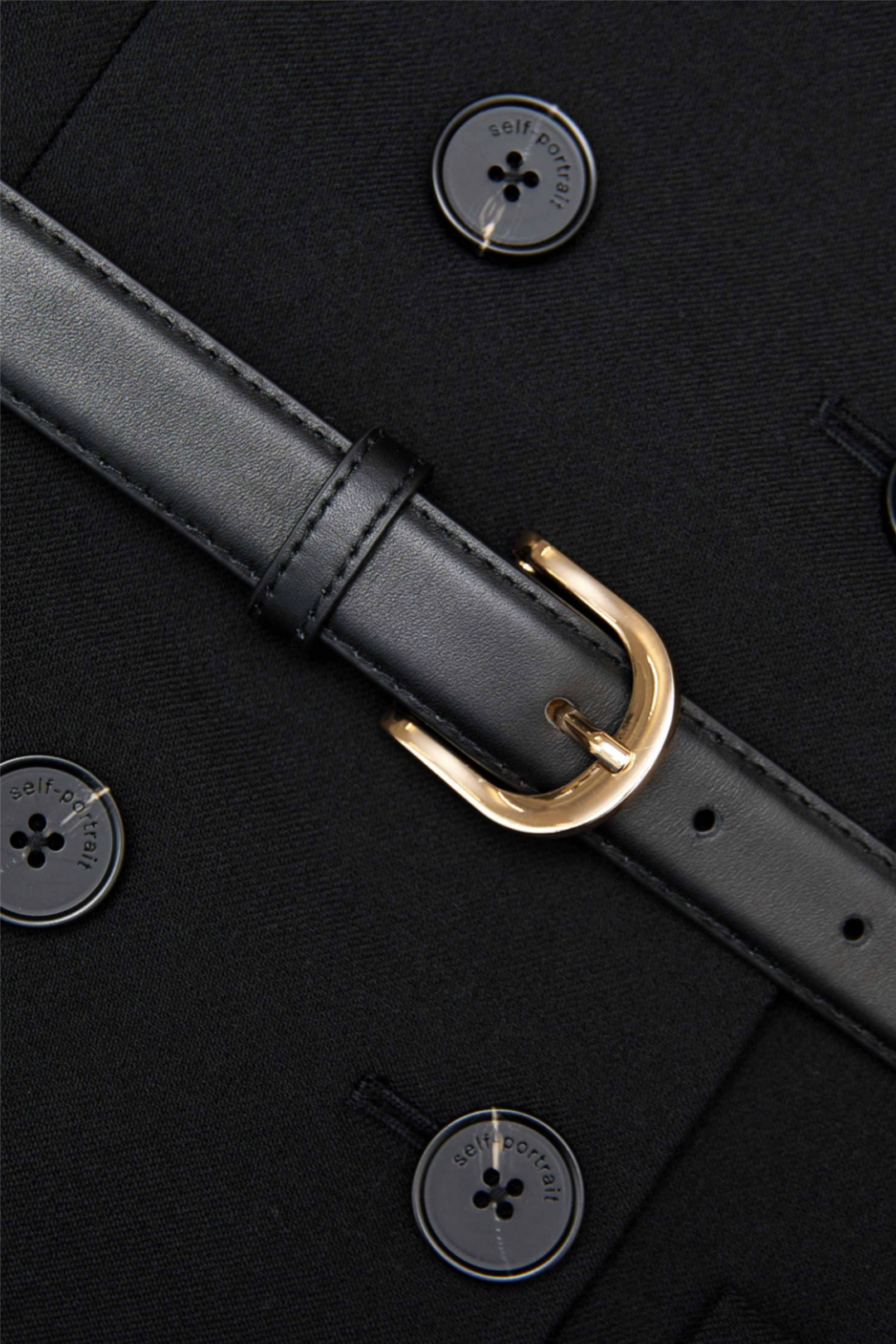 Self-Portrait Kjoler & jumpsuits Black Wool Double Breasted Jumpsuit