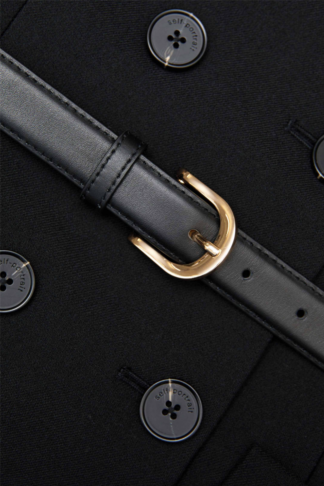 Self-Portrait Kjoler & jumpsuits Black Wool Double Breasted Mini Dress