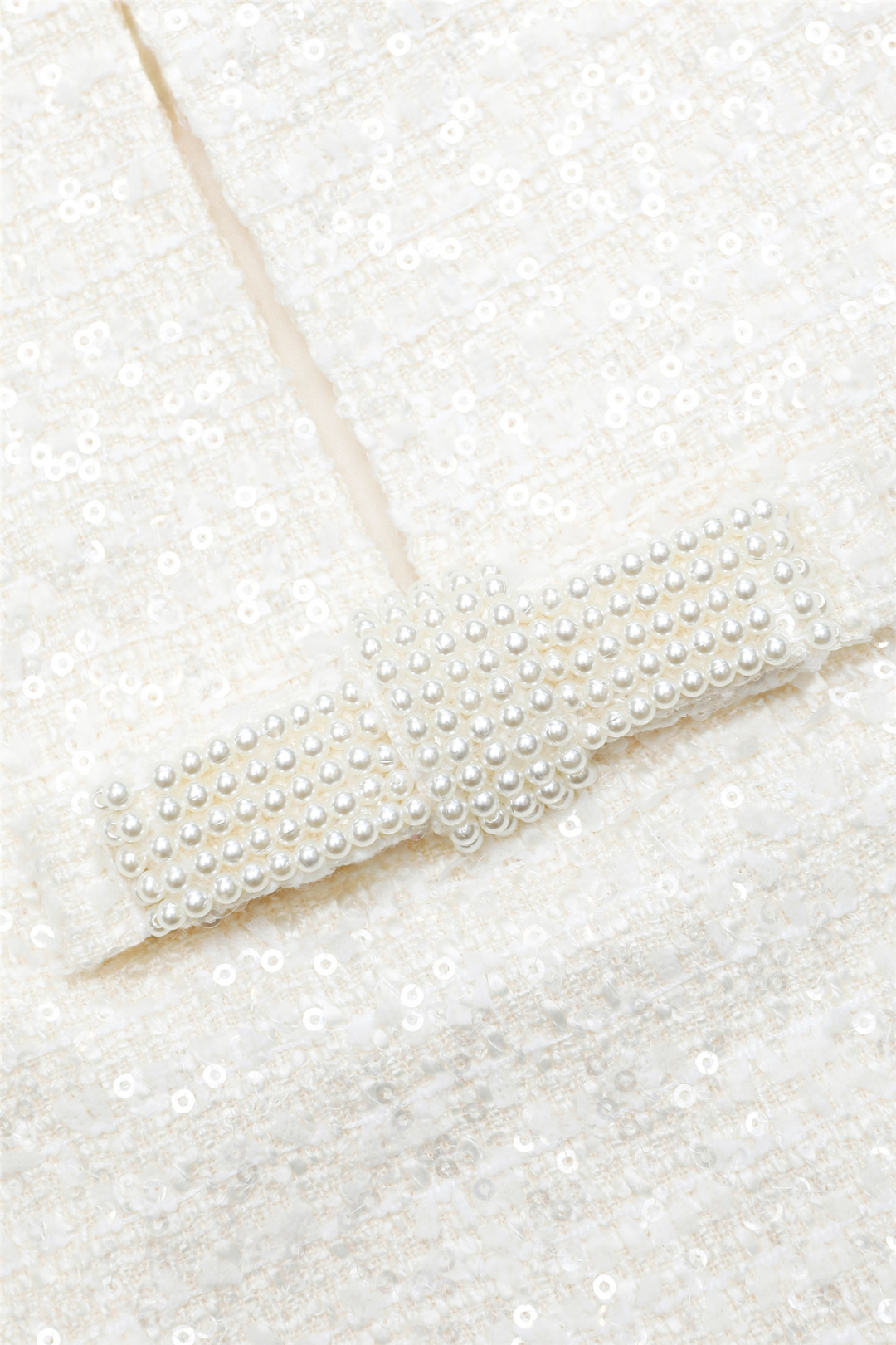 Cream Boucle Diamante Bow Mini Dress Me & My Cousin Cream Boucle Diamante Bow Mini Dress Me & My Cousin
