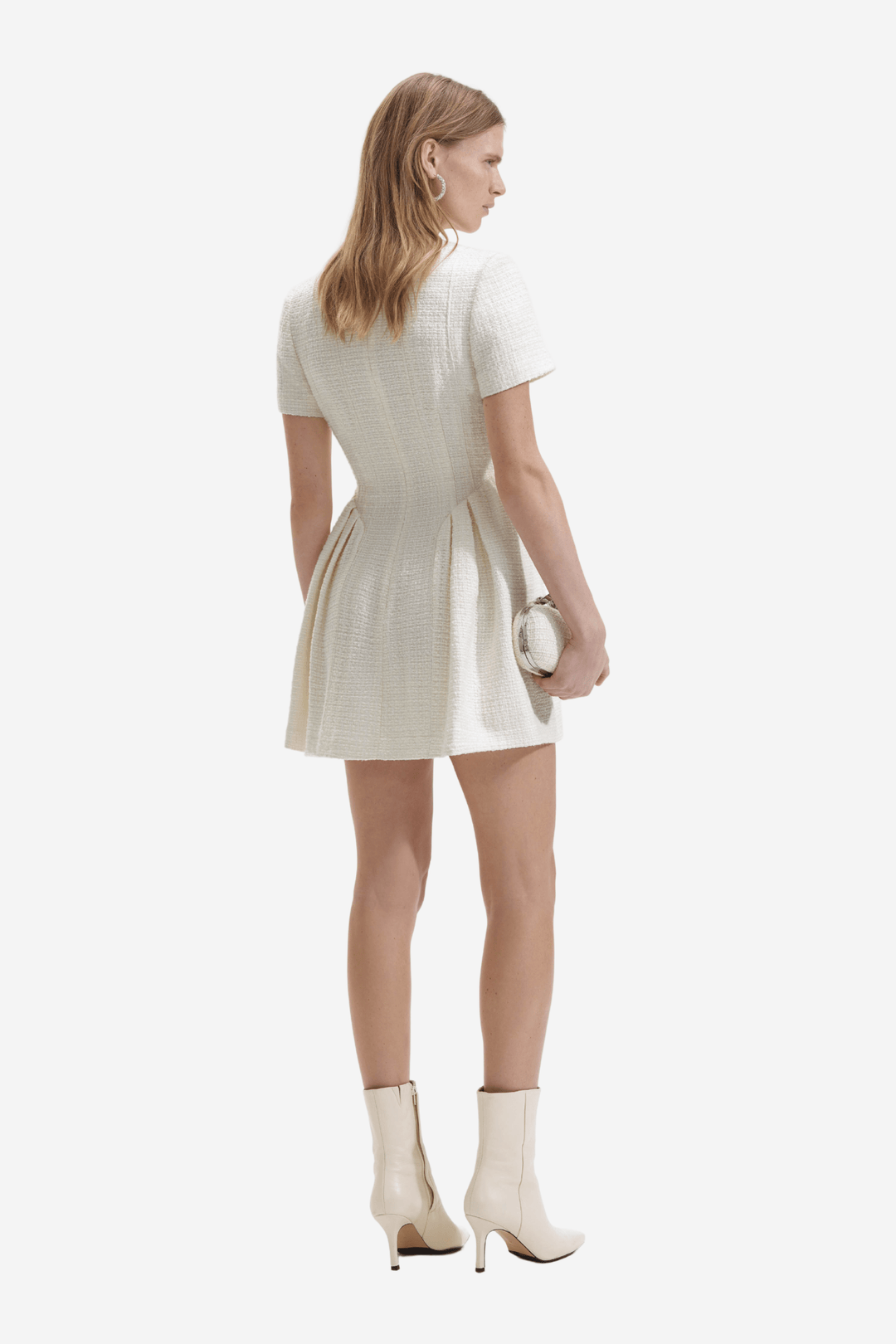 Self Portrait Kjoler & jumpsuits Cream Boucle Short Sleeve Mini Dress