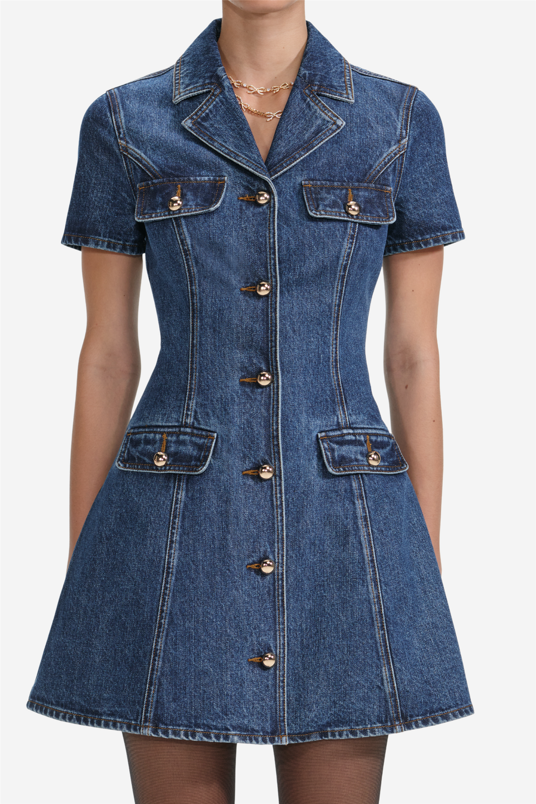 Self-Portrait Kjoler & jumpsuits Denim Mini Dress Blue