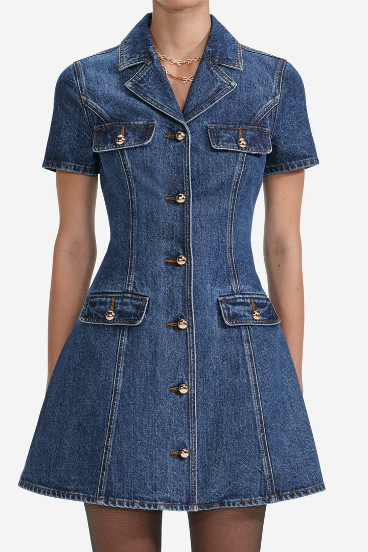 Self-Portrait Kjoler & jumpsuits Denim Mini Dress Blue
