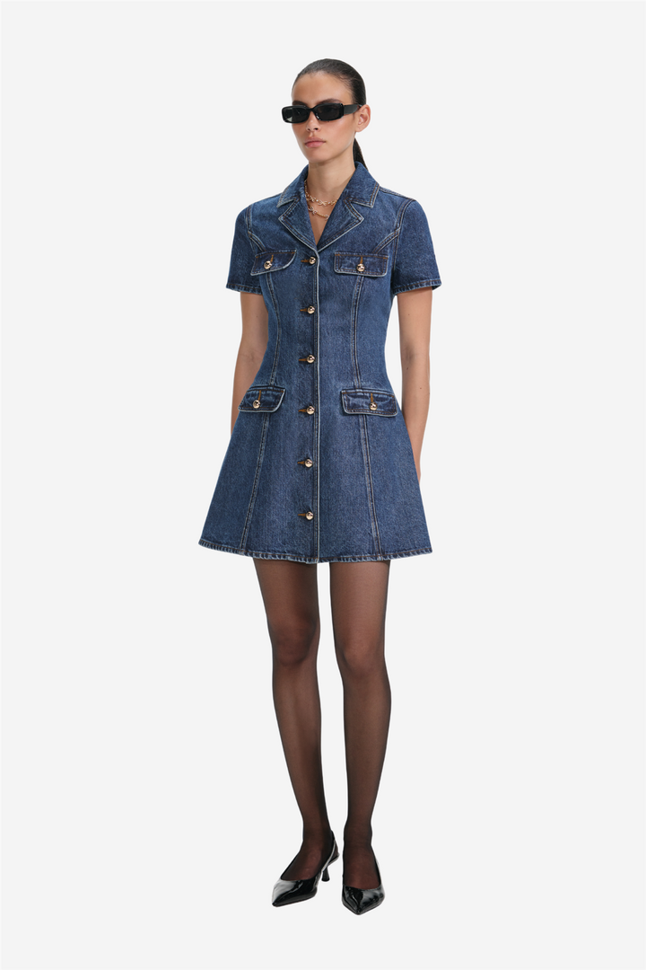 Self-Portrait Kjoler & jumpsuits Denim Mini Dress Blue