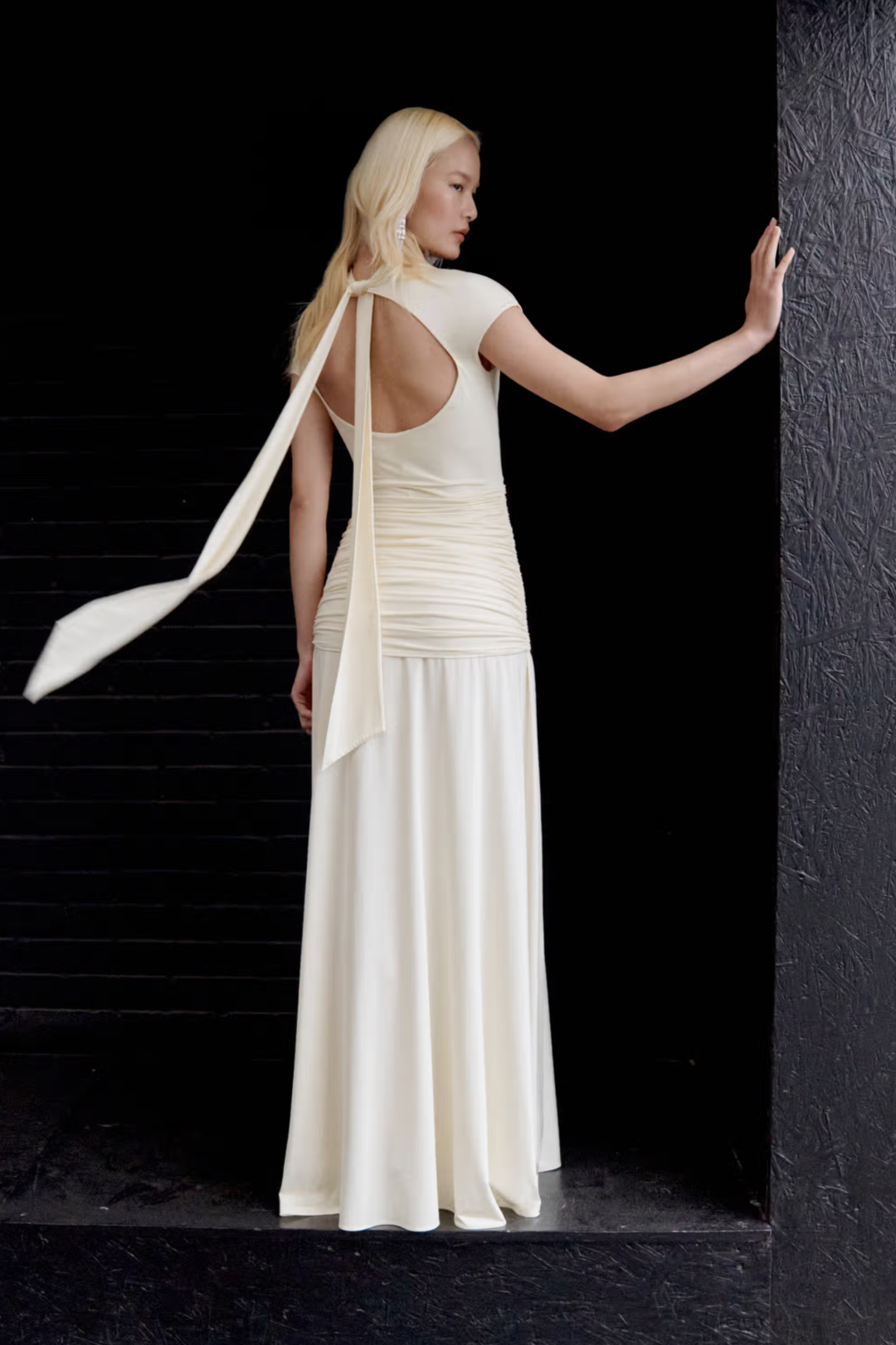 Self-Portrait Kjoler & jumpsuits Jersey Draped Maxi Dress Yellow