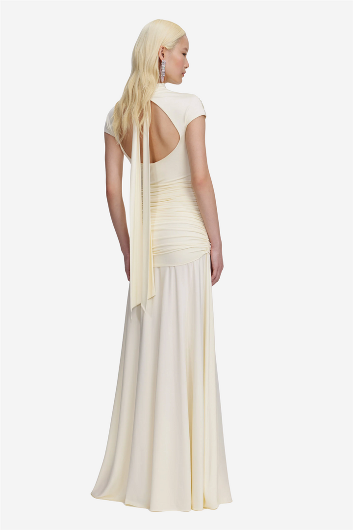 Self-Portrait Kjoler & jumpsuits Jersey Draped Maxi Dress Yellow