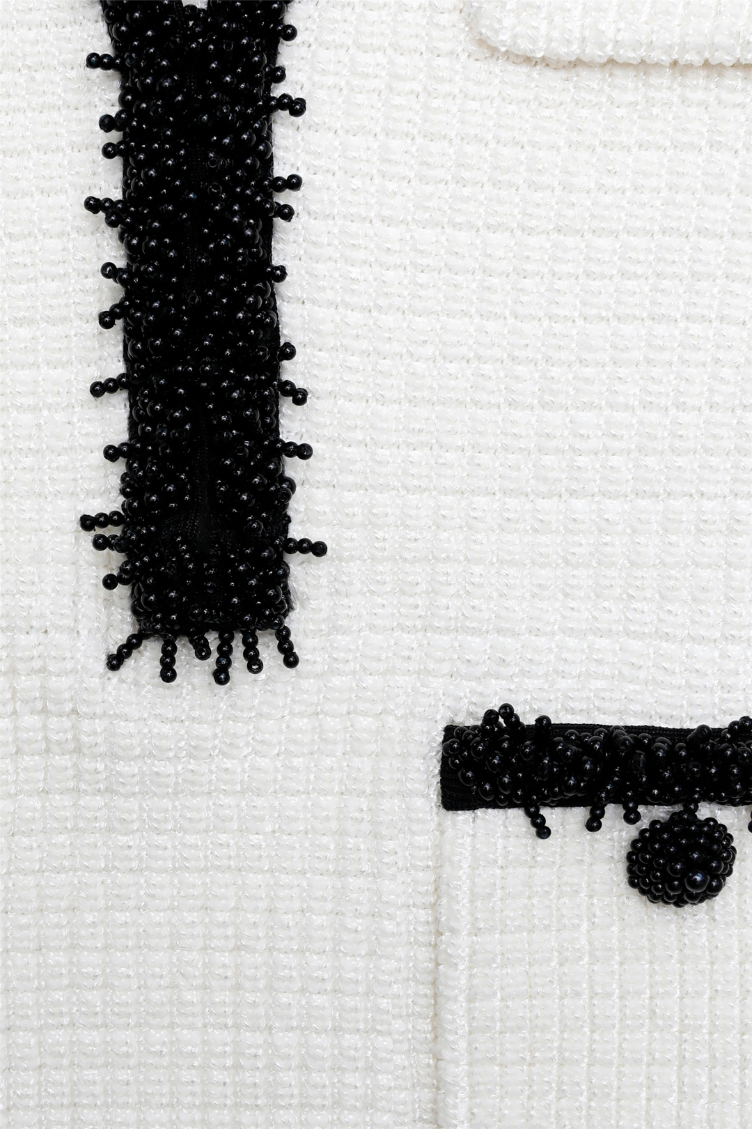 Self-Portrait Kjoler & jumpsuits White Pearl Trim Knit Mini Dress