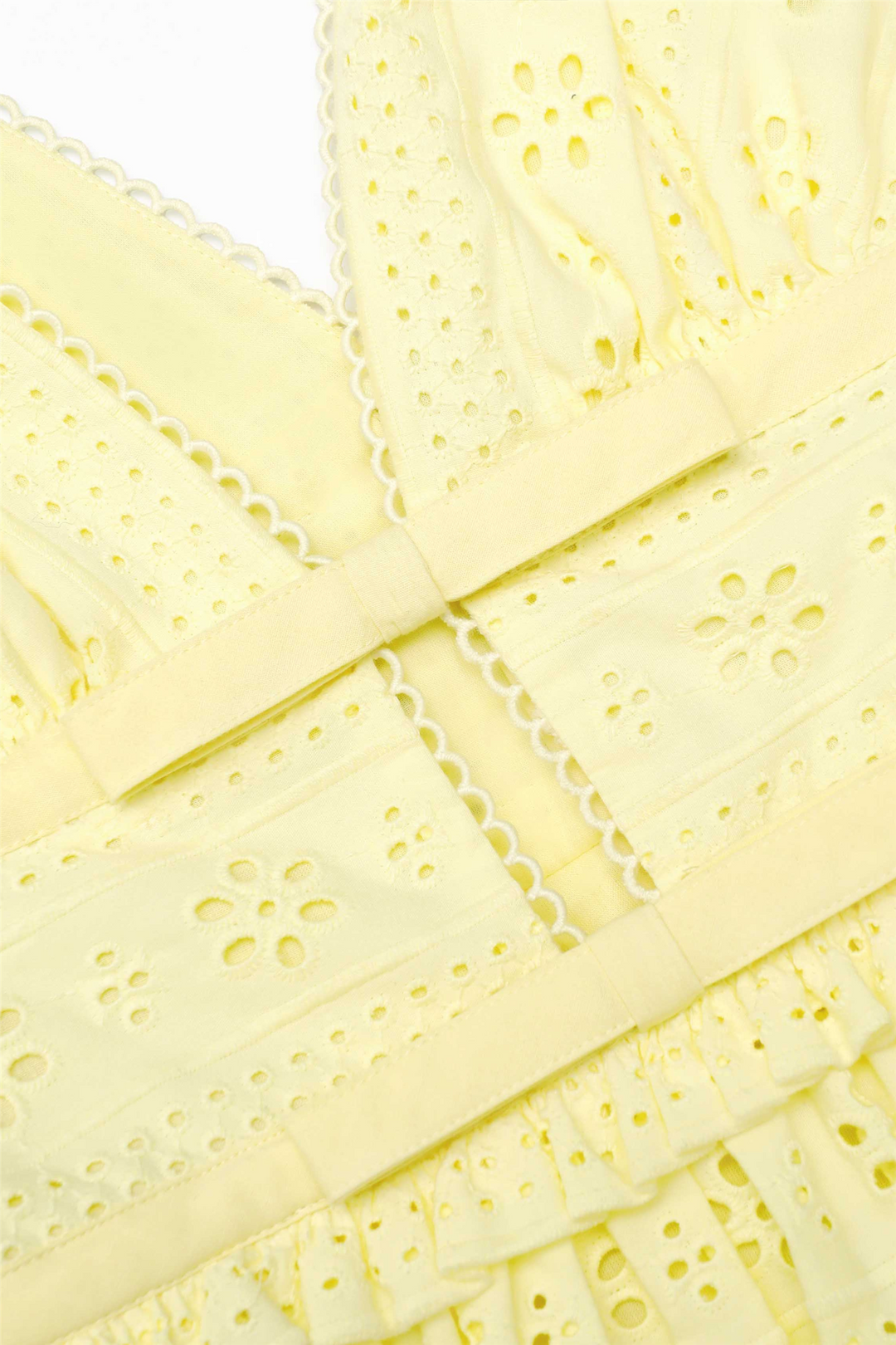 Self-Portrait Kjoler & jumpsuits Yellow Cotton Broderie Mini Dress