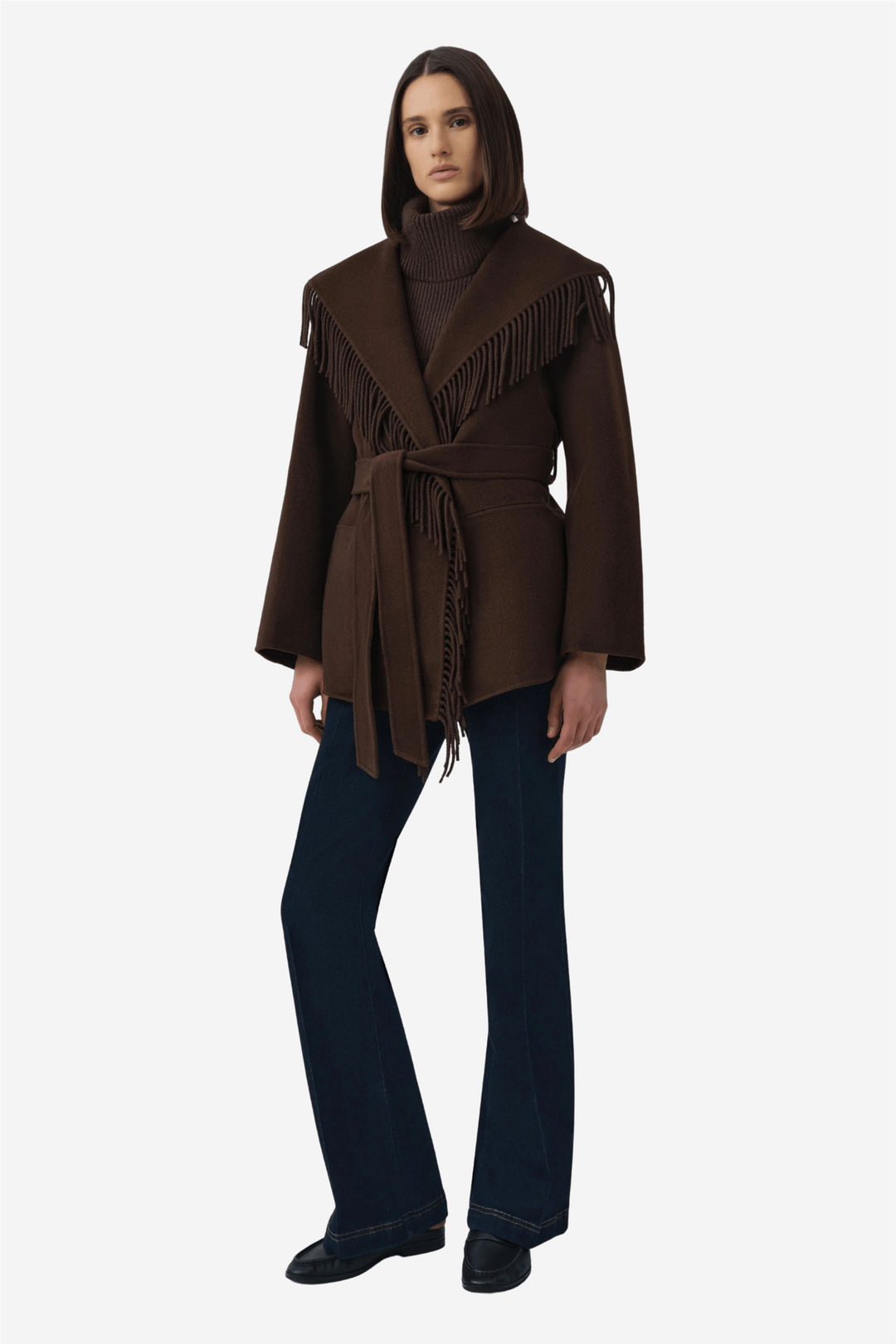 Simkhai Yttertøy Rowen Fringe Jacket Choco Late