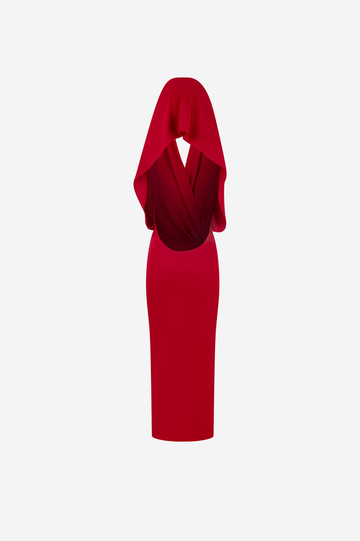 The Andamane Kjoler & jumpsuits Annie Hooded Midi Dress Scarlet