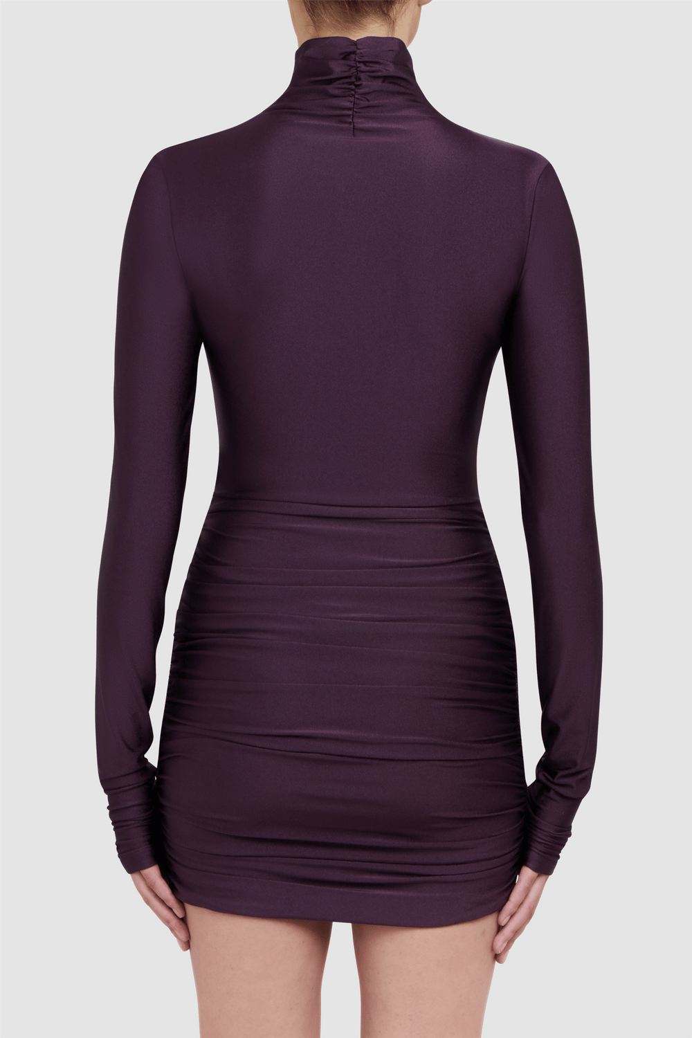 The Andamane Kjoler & jumpsuits Oleandra Turtleneck Draped Mini Dress Rouge Noir
