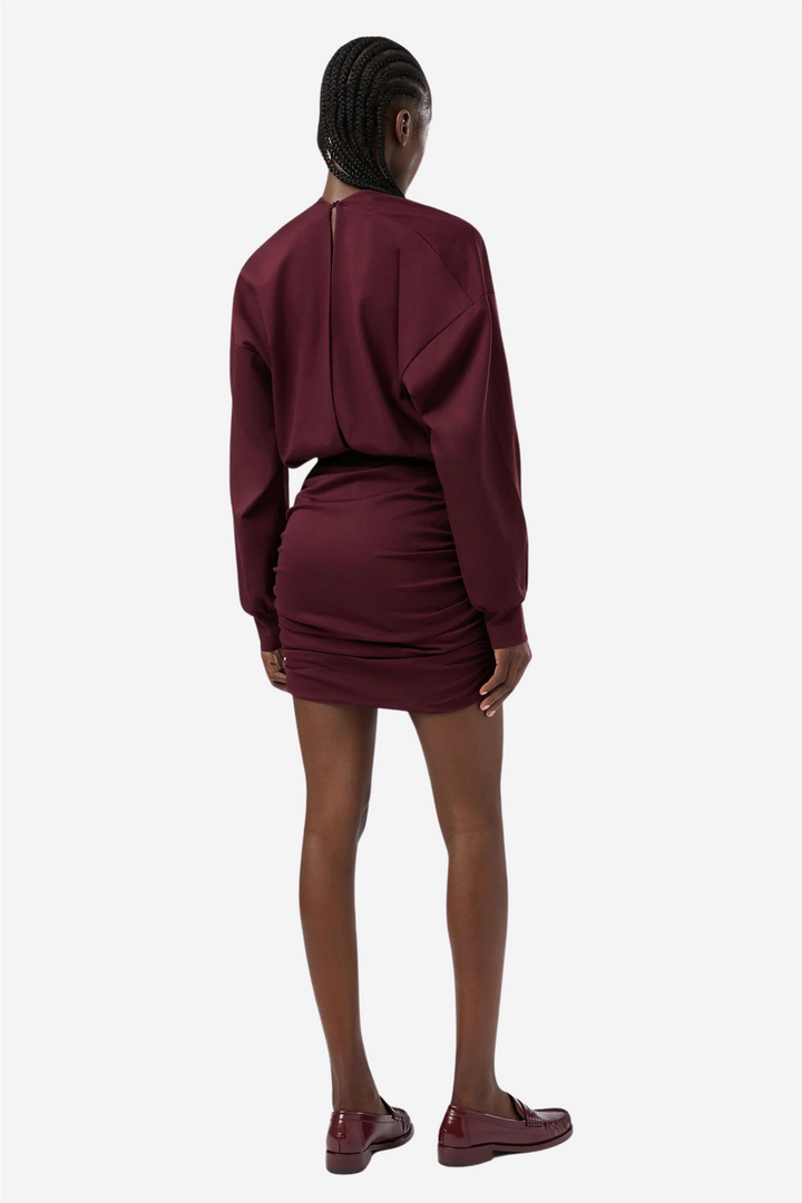 The Andamane Kjoler & jumpsuits Sylvia Puffsleeves High Waist Mini Dress Cabernet
