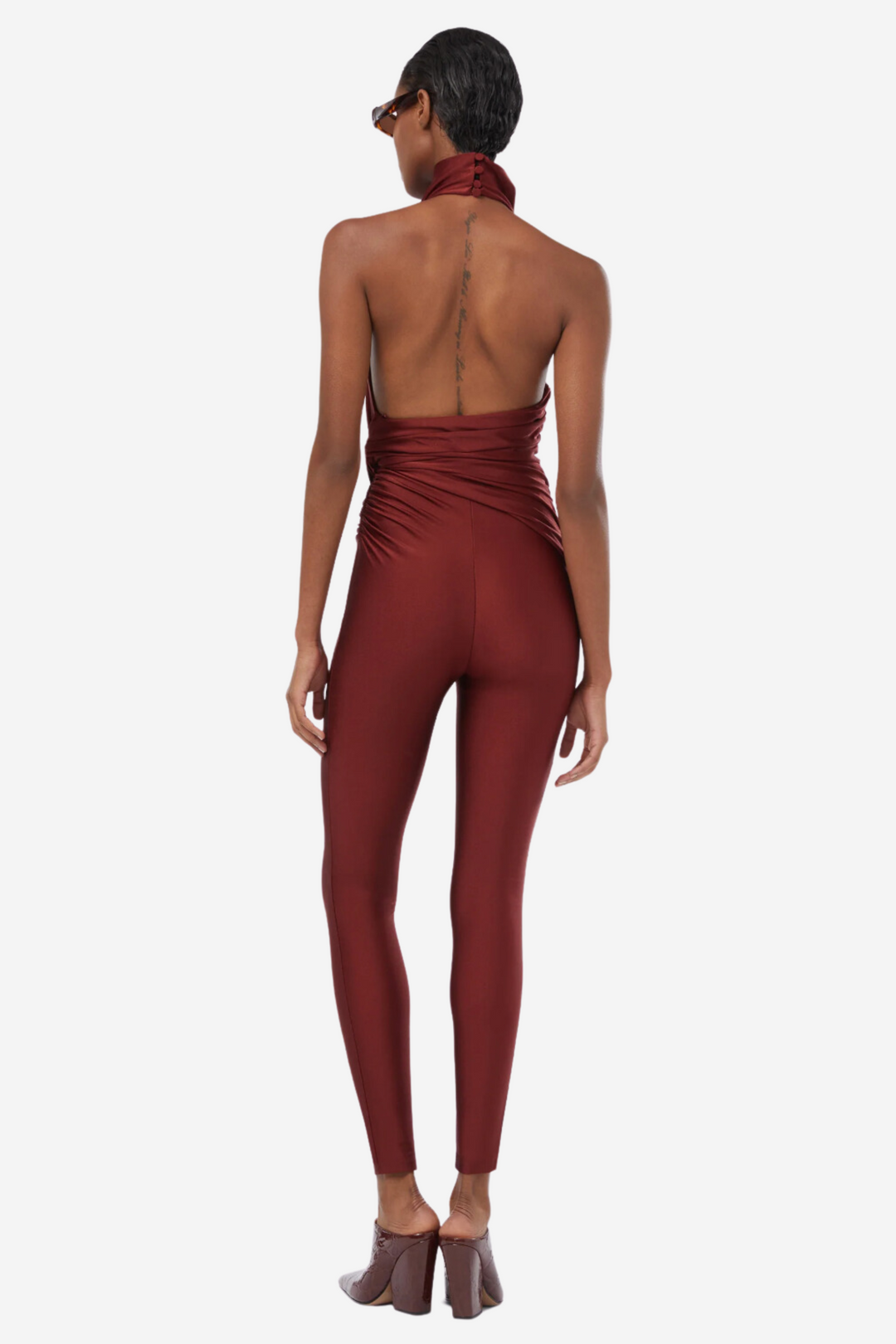 The Andamane Kjoler & jumpsuits Tatiana Sleeveless Open Back Jumpsuit Burgundy