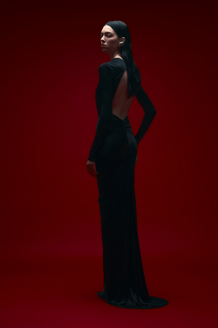 The Andamane Kjoler & jumpsuits Zelda Maxi Dress Deep V Neck Black