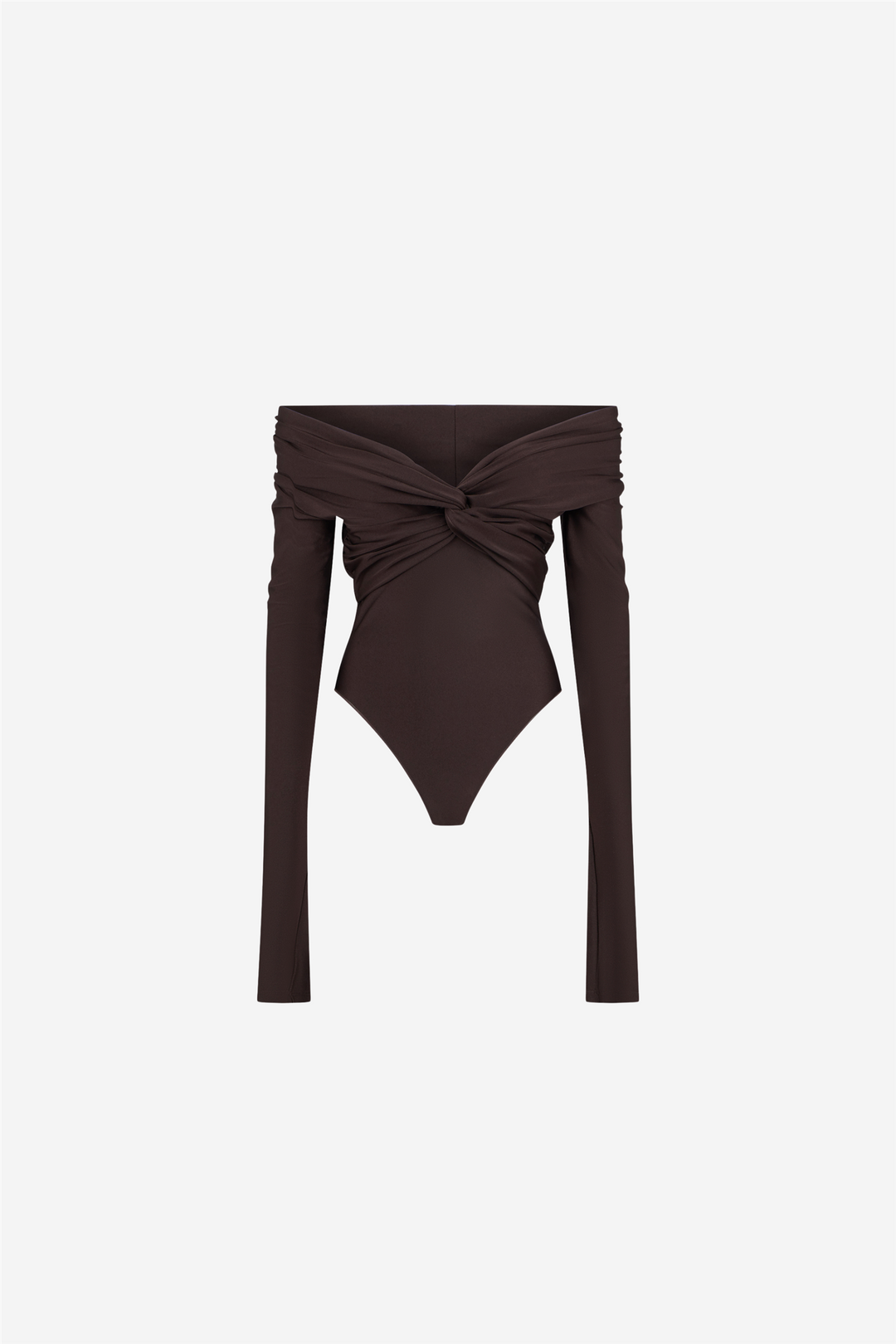 The Andamane Topper & t-skjorter Kendall Bodysuit Off-Shoulder Dark Brown
