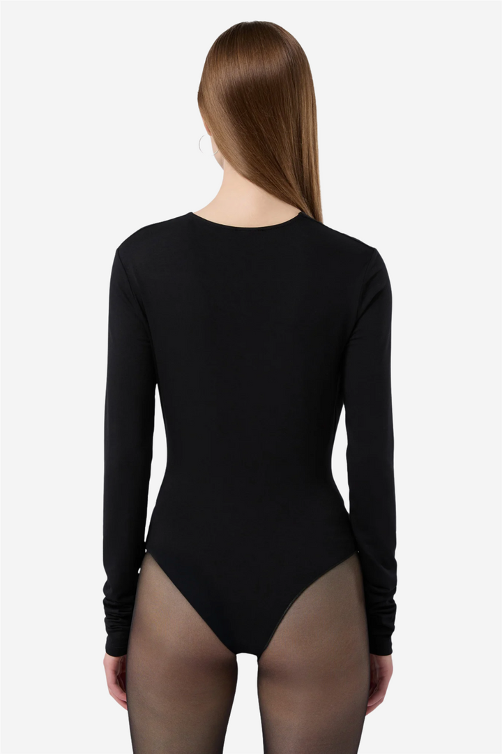 The Andamane Topper & t-skjorter Zelda Bodysuit Deep V Neck Black