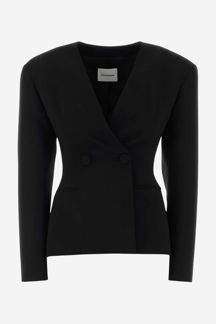 The Andamane Yttertøy Venusta Single Breast Shaped Blazer Black