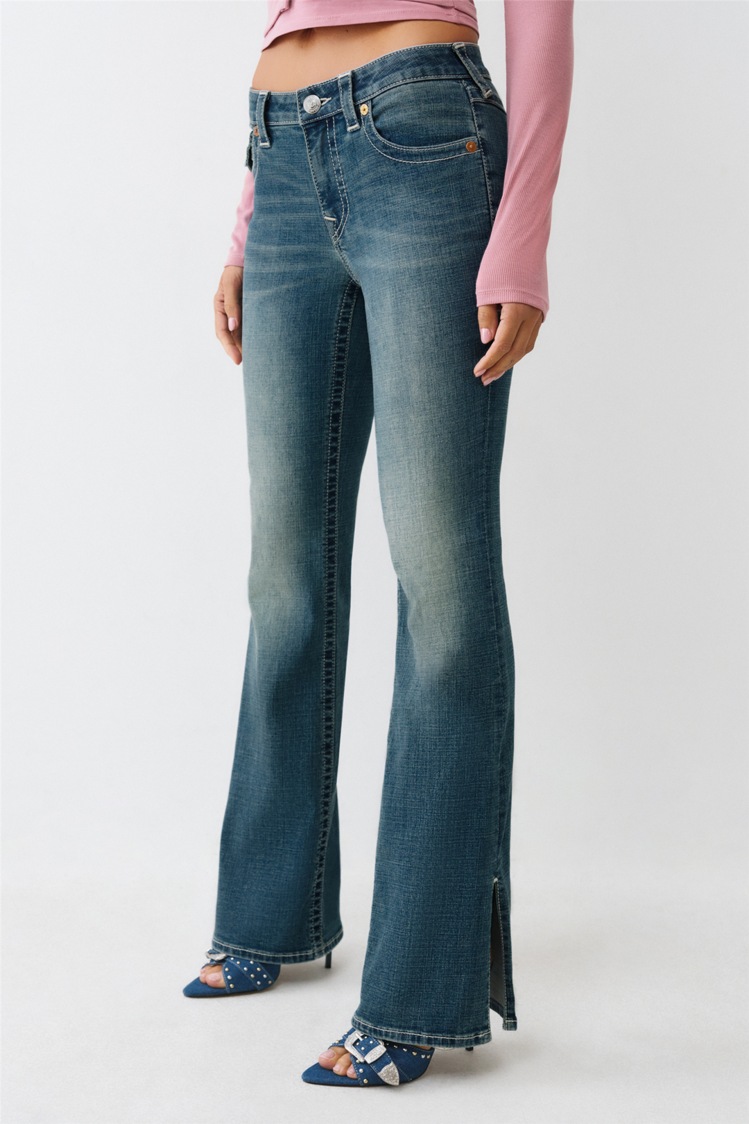 True Religion Bukser & jeans Becca Mr Bootcut Flap Slit Honey Crisp