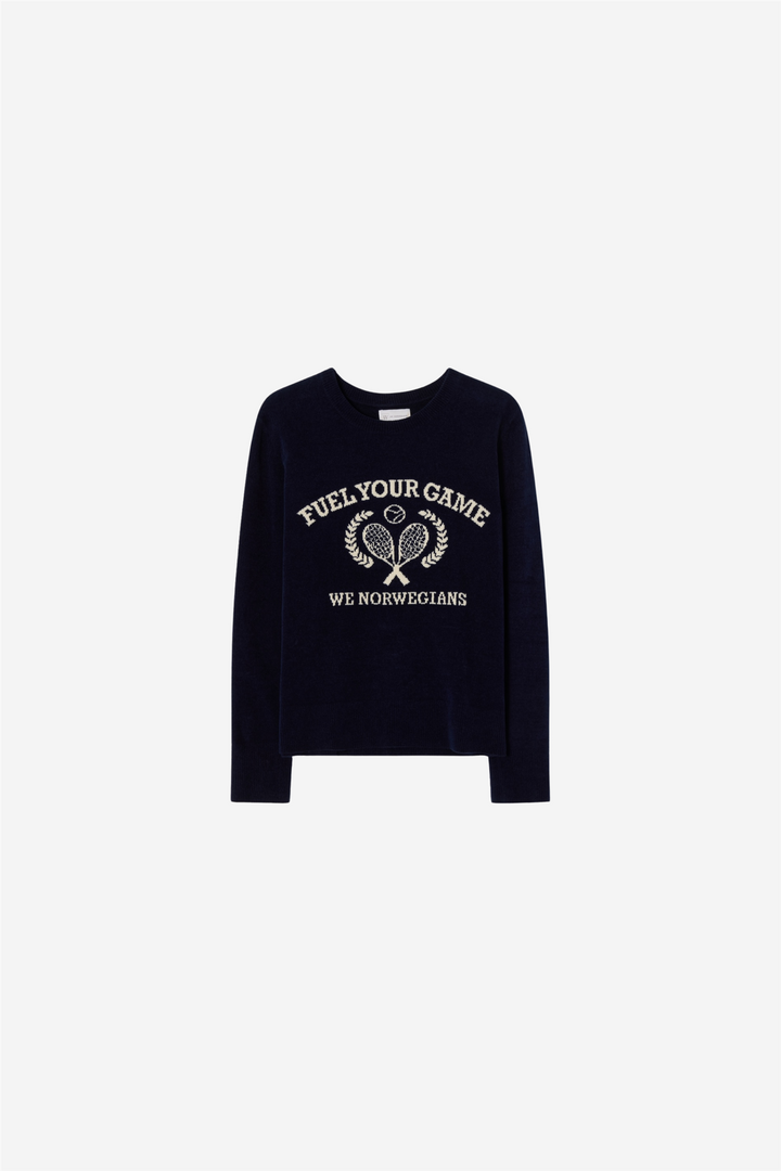 We Norwegians Genser & Cardigan Deuce Chenille Sweater Navy Blue