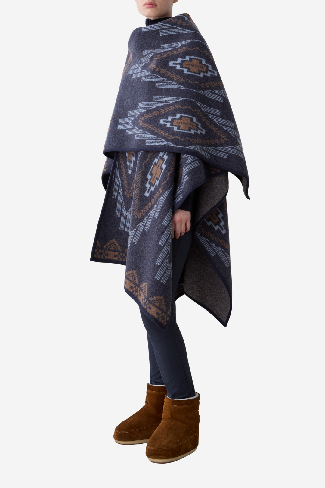 We Norwegians Yttertøy Kautokeino Poncho Navy Blue