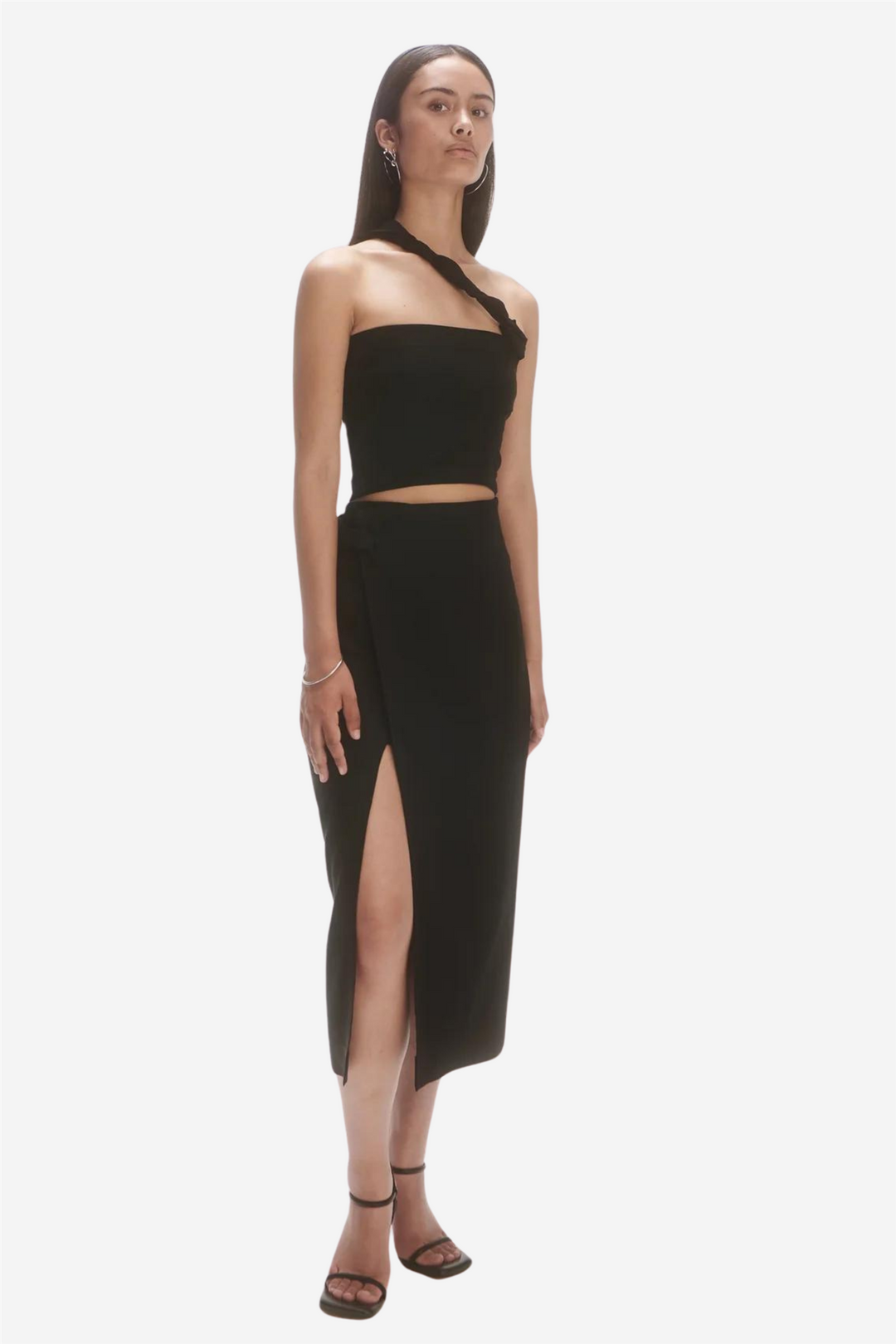 Overlap skirt noir