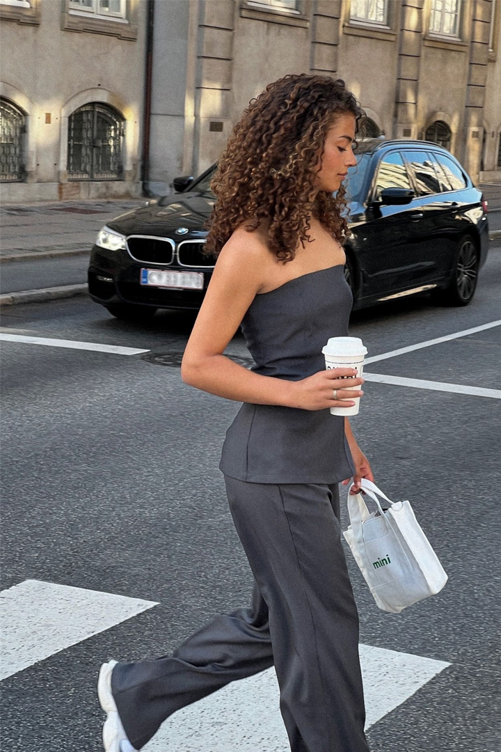 Leafie melange top