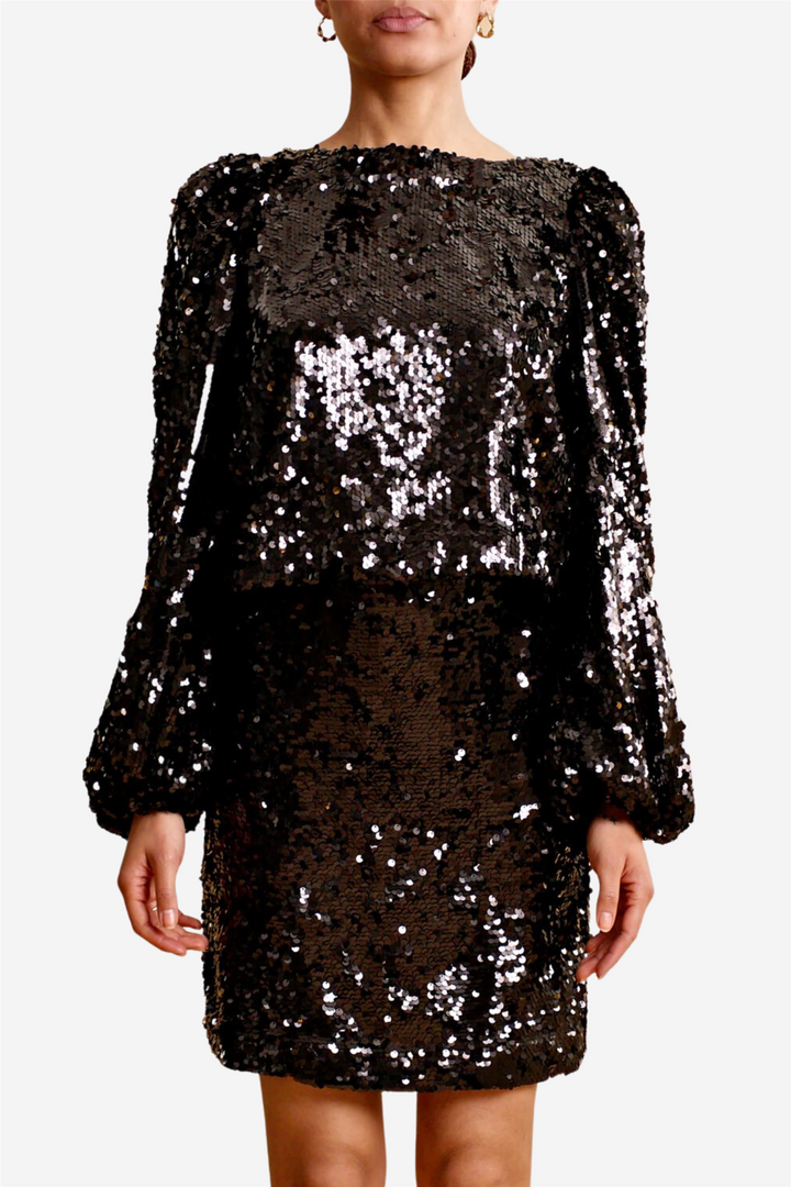Sequins Top Black