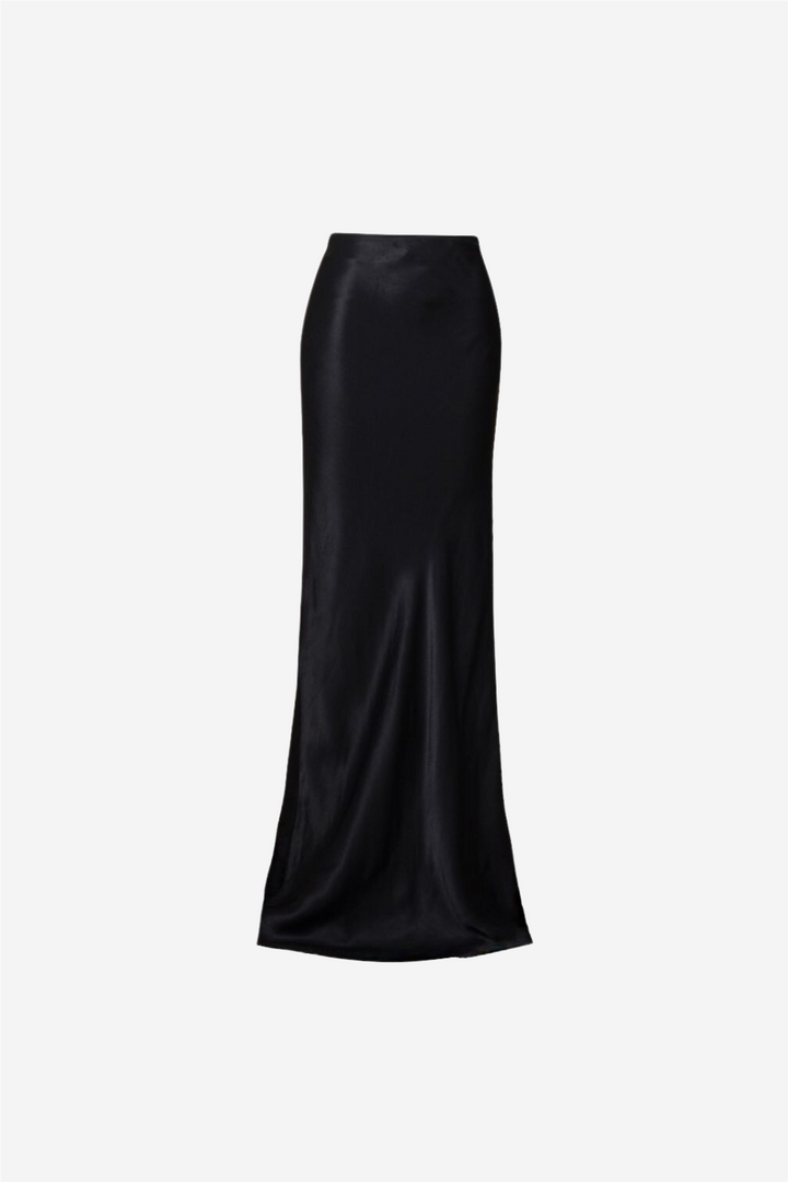 Crépe Satin Maxi Skirt Black