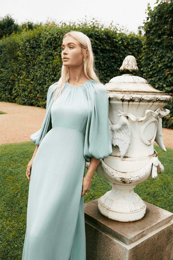 by TiMo Kjoler & jumpsuits Crepe Satin Maxi Dress Turquoise