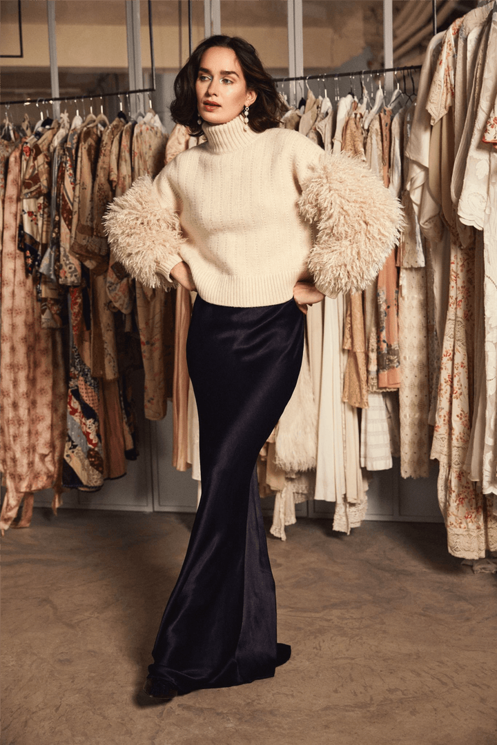 by TiMo Skjørt Crépe Satin Maxi Skirt Black