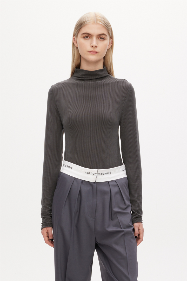 RIB MOCK NECK TOP