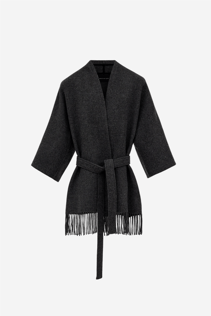 Christian Aks Yttertøy Akila Lambswool Jacket Dk. Grey Mel
