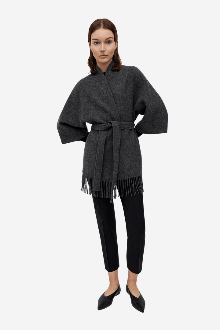 Christian Aks Yttertøy Akila Lambswool Jacket Dk. Grey Mel