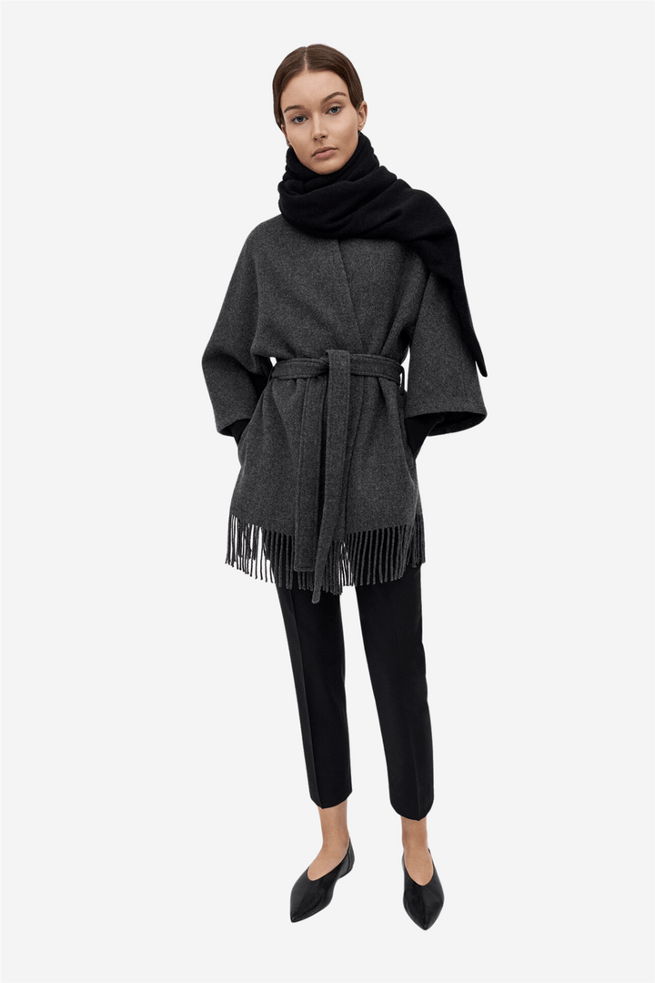 Christian Aks Yttertøy Akila Lambswool Jacket Dk. Grey Mel