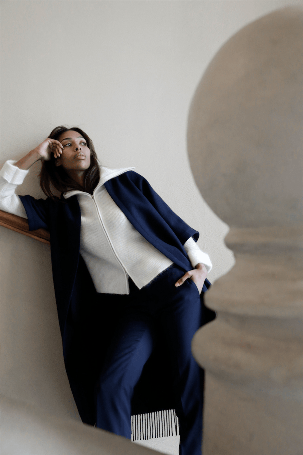 Christian Aks Yttertøy Ruby Lambswool Coat Navy