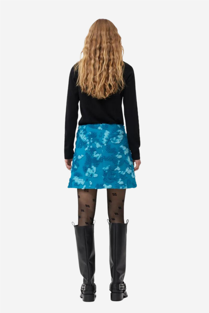 Soft 3D Jacquard Mini Skirt Algiers Blue