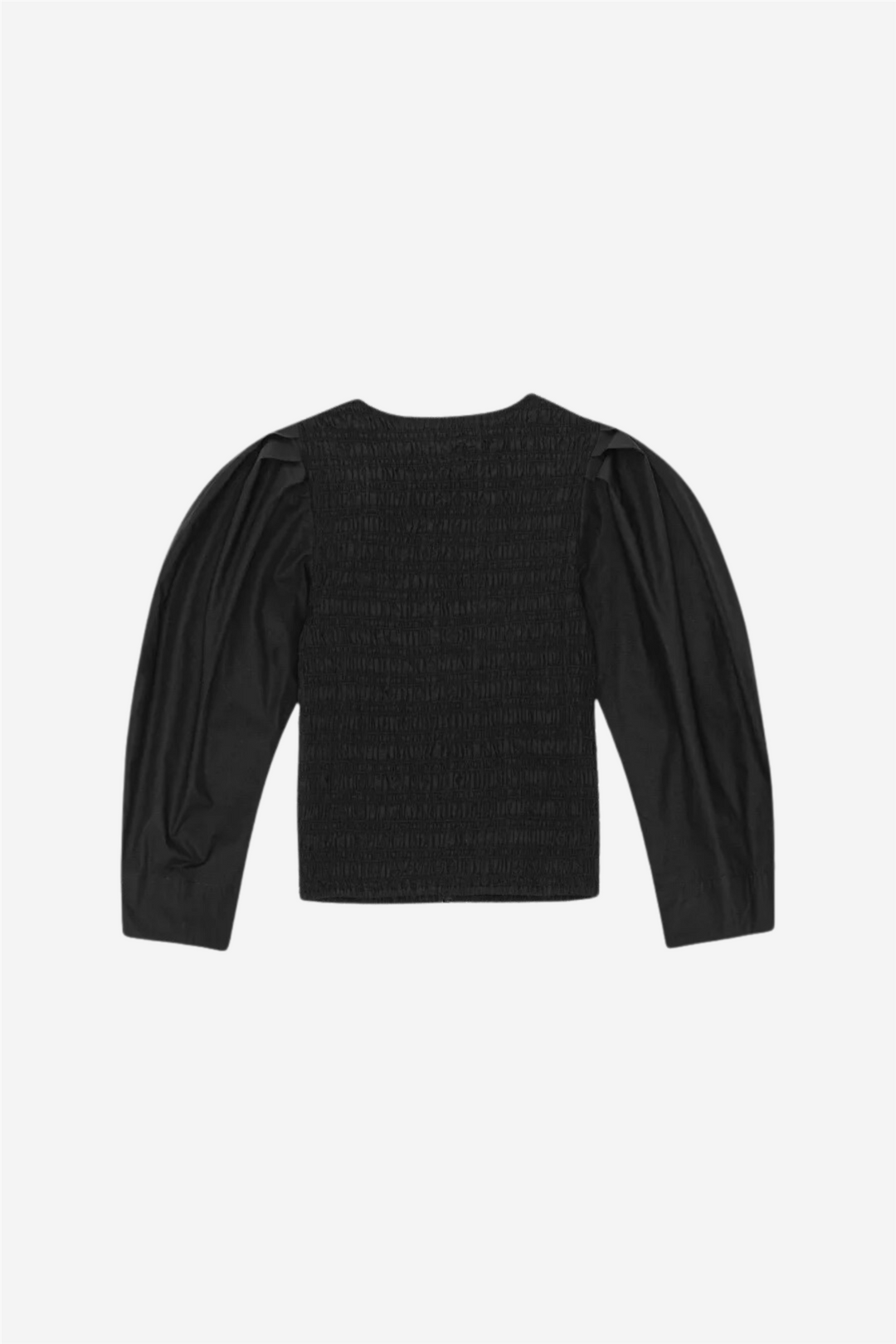 Cotton Poplin Smock Blouse Black