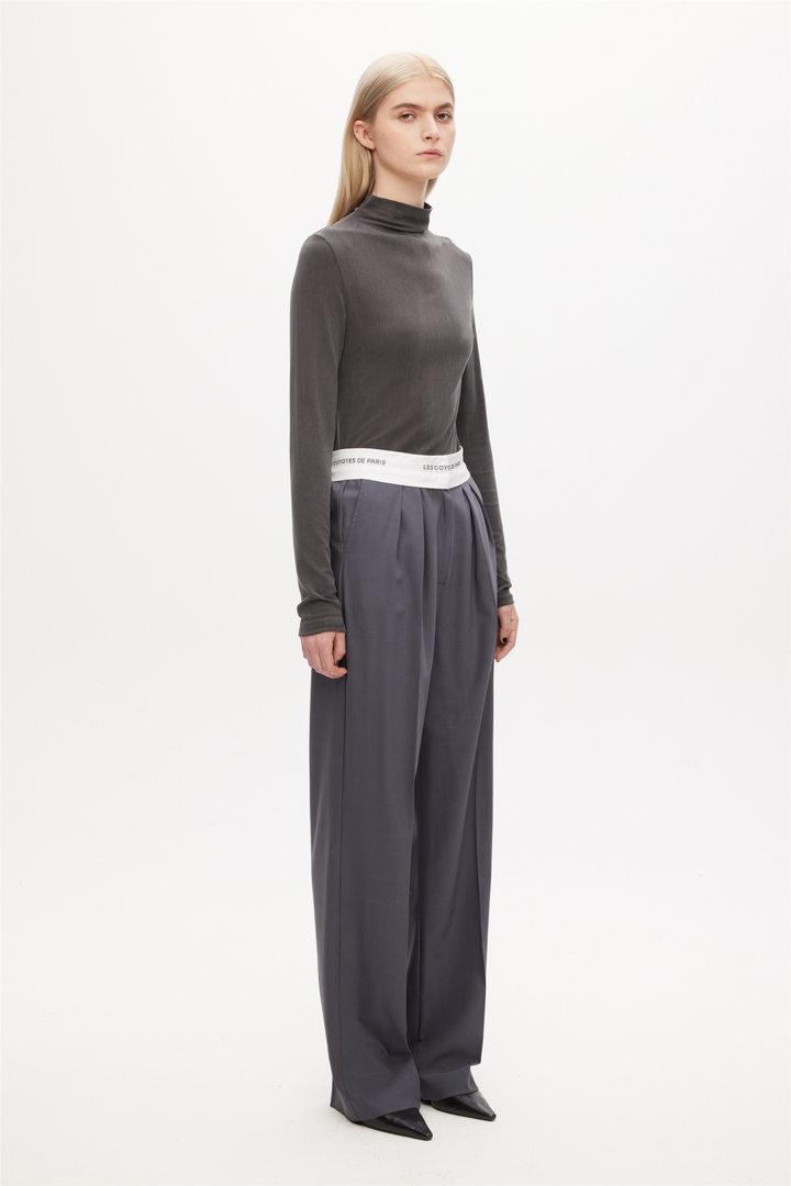 RIB MOCK NECK TOP