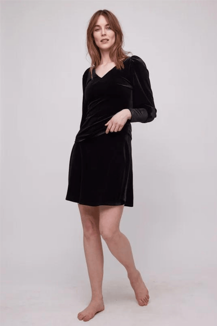 Ella & il Bluse Lone Velour Top Black